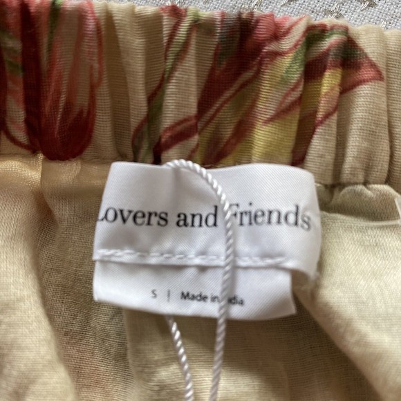 Lovers + Friends Bosworth Romper Floral Off Shoulder Long Sleeve beige Emory - Picture 12 of 16